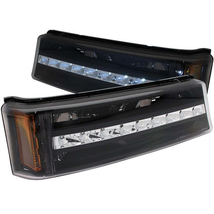 Anzo 2003-2006 Chevrolet Silverado 1500 LED Parking Lights Black w/ Amber R 511067 Photo - Primary
