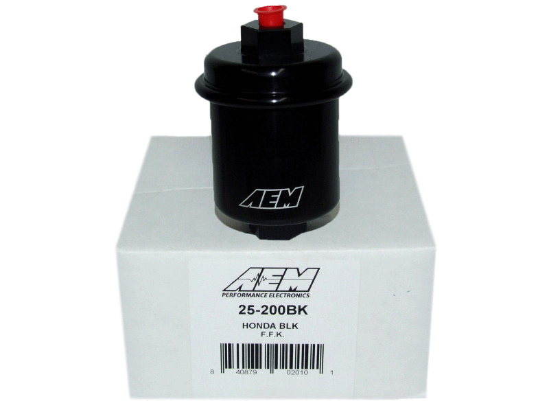 AEM Electronics High Volume Fuel Filter Black 25-200BK Photo - out of package