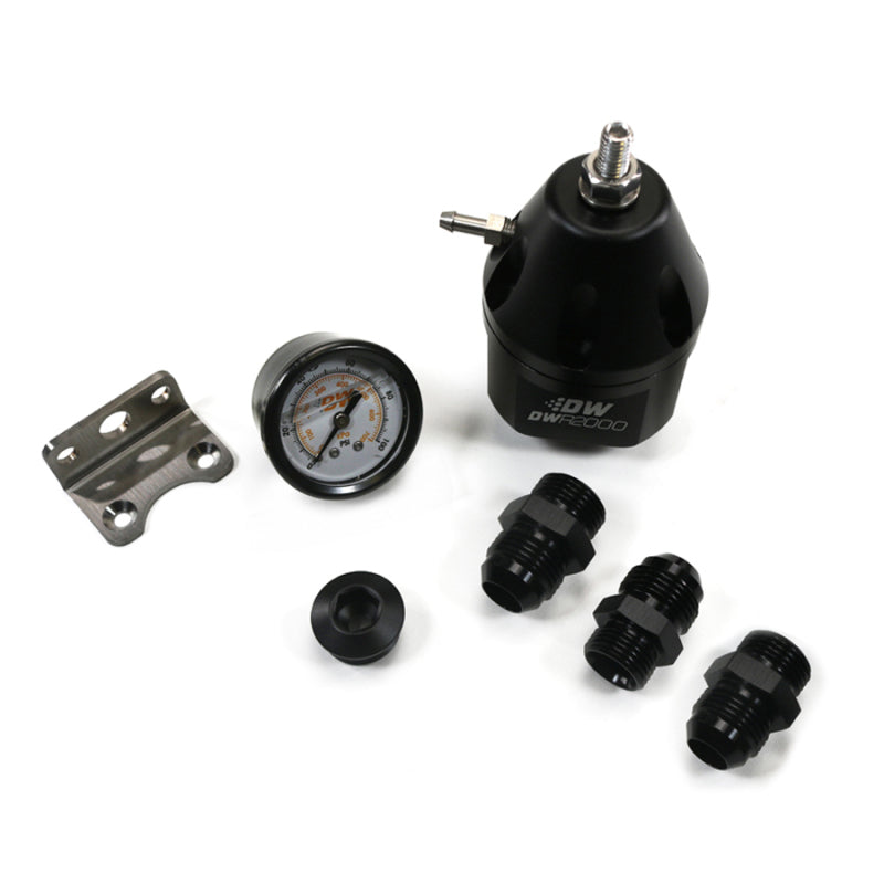 DeatschWerks DWR2000 AFPR + Pressure Gauge + 10AN Fittings - Anodized Black 6-2000-FRB-1010 6-2000-FRB-1010 Photo - Primary