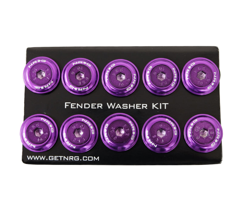 NRG Fender Washer Kit w/Color Matched M6 Bolt Rivets For Plastic (Purple) - Set of 10 FW-150PP FW-150PP Photo - Primary