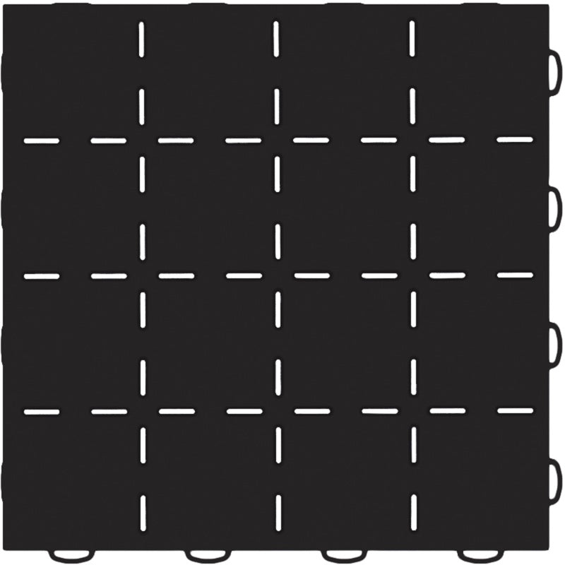 WeatherTech TechFloor - 12in x 12in Solid Tile w/ Raised Squares - Black 51T1212SS BK 51T1212SS BK Photo - Primary