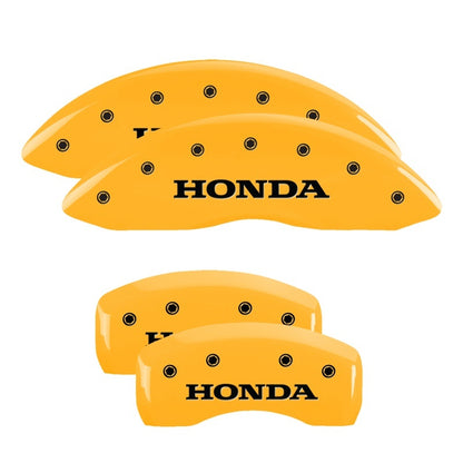 MGP 4 Caliper Covers Engraved Front & Rear Honda Yellow finish black ch 20213SHONYL 20213SHONYL Photo - Primary