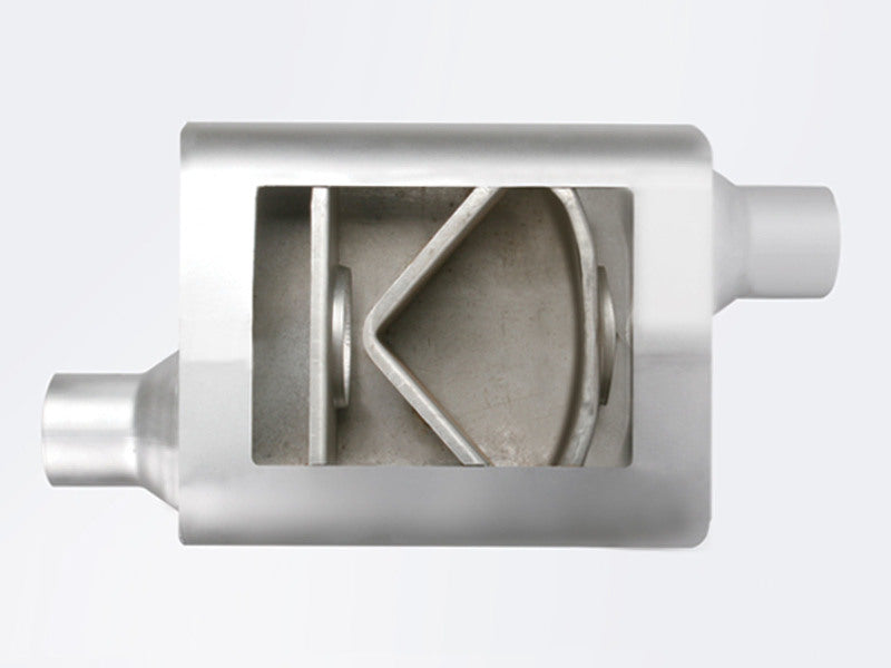aFe Scorpion Aluminized Steel Muffler: 2-1/2" In/Out, 4"H x 10"W x 13"L Of 49M00003 Photo - Unmounted