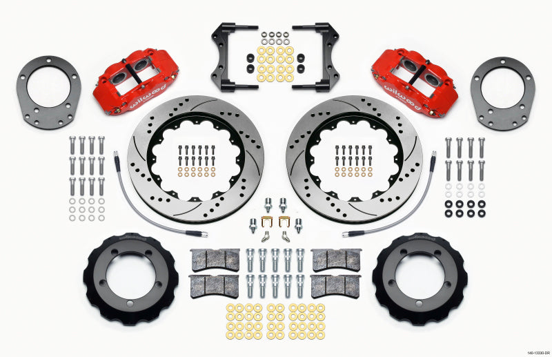 Wilwood Narrow Superlite 4R Front Hat Kit 14.00in Drill Red 76-77 Ford Bronco Dana 44 w/Lines 140-13330-DR 140-13330-DR Photo - Primary