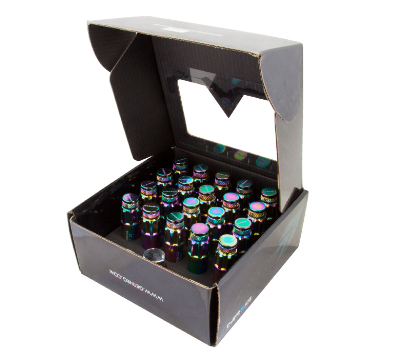 NRG M12 x 1.5 New Steel Lug Nut w/ Dust Cap Cover Set 21 Pc Neochrome LN-LS700MC-21 Photo - Primary
