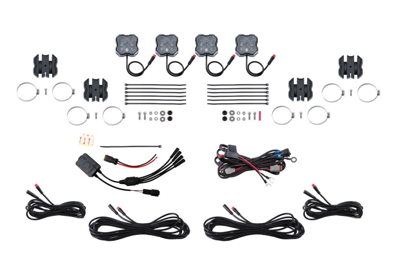 Diode Dynamics Stage Series SXS Rock Light Installer Kit - RGBW M8 w/Controller (4-pack) DD7751C DD7751C Photo - Primary