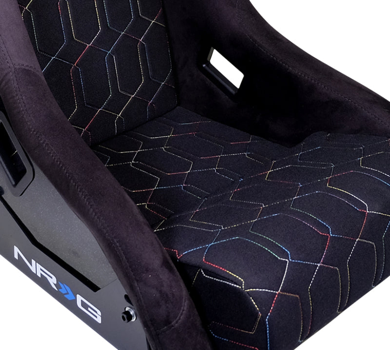 NRG FRP Bucket Seat (Black w/ Multi Color Geometric Pattern) - Large FRP-300-MGEO-BK FRP-300-MGEO-BK Photo - Primary