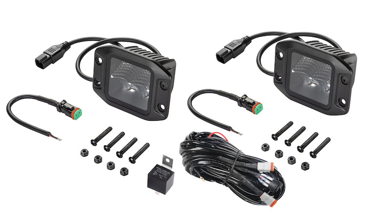 Hella Universal Black Magic 3.2in L.E.D. Cube Kit - Flood Beam (Flush Mount) 358176831 358176831 Photo - out of package