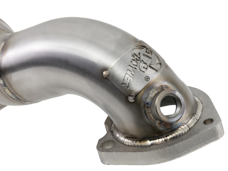 aFe 09-13 MINI Cooper S (R56) L4 1.6L (t) Twisted Steel Down Pipe 2-1/2in 304 Stainless Steel w/ Cat 48-36318-1HC 48-36318-1HC Photo - Close Up