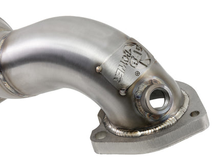 aFe 09-13 MINI Cooper S (R56) L4 1.6L (t) Twisted Steel Down Pipe 2-1/2in 304 Stainless Steel w/ Cat 48-36318-1HC 48-36318-1HC Photo - Close Up