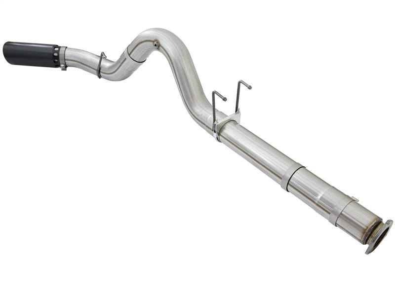 aFe ATLAS 5in DPF-Back Aluminized Steel Exhaust System w/Black Tip - Ford 49-03090-B Photo - Unmounted