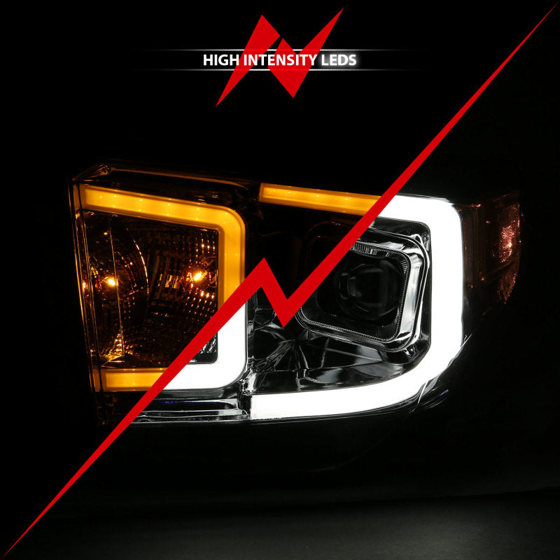 ANZO 14-17 Toyota Tundra Plank Style Projector Headlights Chrome w/ Amber 111415 111415 Photo - Unmounted