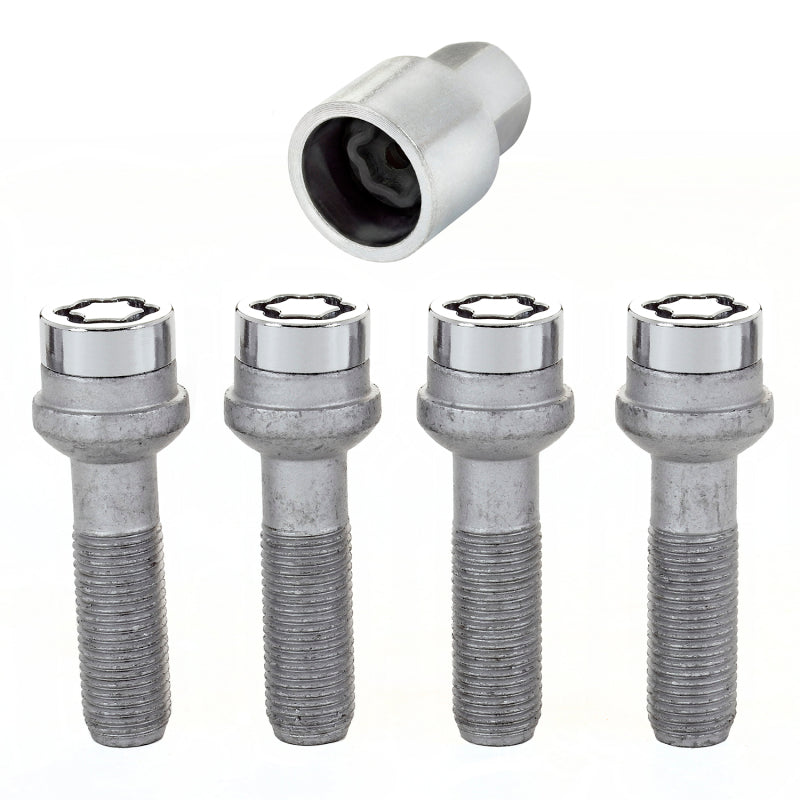 McGard Wheel Lock Bolt Set - 4pk. (Radius Seat) M14X1.5 / 17mm Hex / 45.0mm Shank Length - Chrome 28017 28017 Photo - out of package