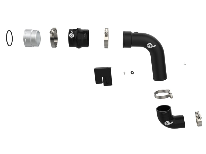 aFe 23-24 Ford F250/F350 Super Duty V8-6.7L BladeRunner 3 In. Aluminum Cold Charge Pipe- BLK 46-20689-B 46-20689-B Photo - Unmounted