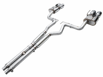 AWE Tuning AWE 2024 Ford Mustang Dark Horse S650 RWD SwitchPath Catback Exhaust w/ Quad Chrome Silver Tips 3025-42375 3025-42375 Photo - out of package