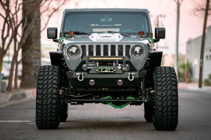 DV8 Offroad 18+ Jeep JL Heat Dispersion Hood - Primer Black HDMBJL-01 HDMBJL-01 Photo - Mounted