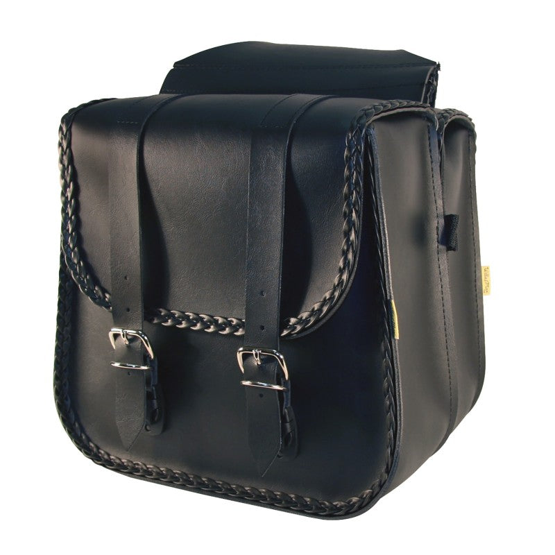 Willie & Max Universal Braided Straight Saddlebags (10.5 in L x 11.5 in W x 4 in H) - Black 58230-20 58230-20 User 1