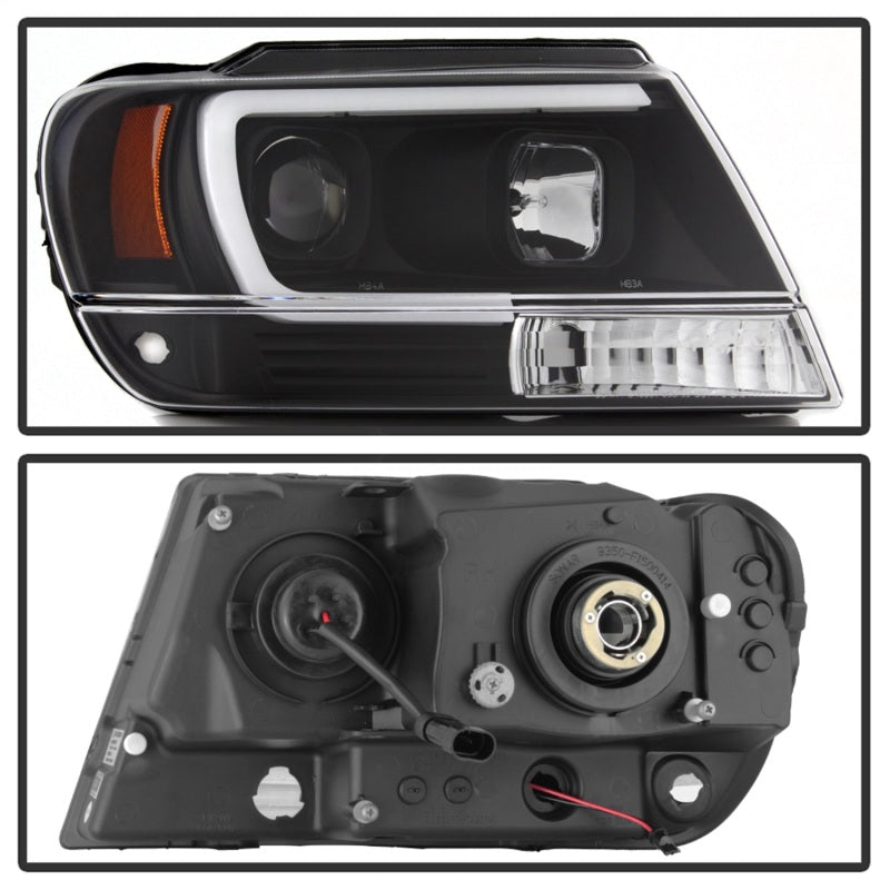Spyder 99-04 Jeep Grand Cherokee Projector Headlights - Light Bar DRL LED - Black 5085221 5085221 Photo - Unmounted