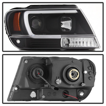 Spyder 99-04 Jeep Grand Cherokee Projector Headlights - Light Bar DRL LED - Black 5085221 5085221 Photo - Unmounted