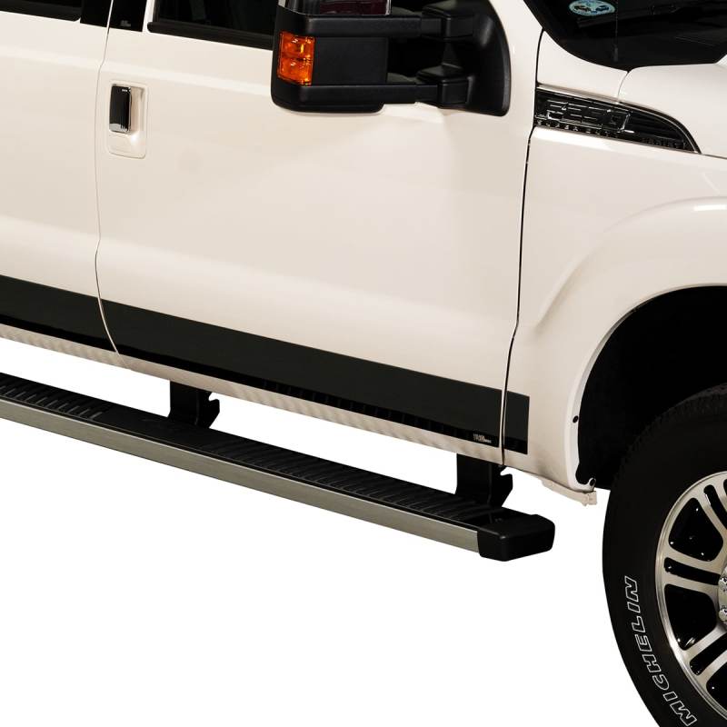 Putco 17-20 Ford SuperDuty Super Crew 6.5ft Box - 12pcs - 4.25in Wide Black Platinum Rocker Panels 9751460BP 9751460BP Photo - Primary
