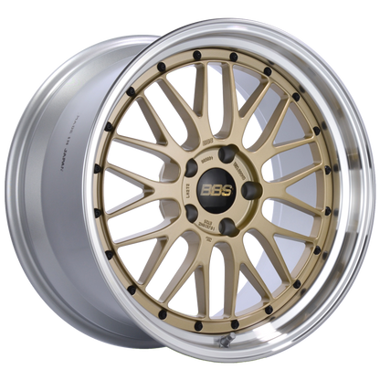 BBS LM 19x10 5x120 ET25 Gold Center Polished Lip Wheel -82mm PFS/Clip Required LM272GPK LM272GPK Photo - Primary