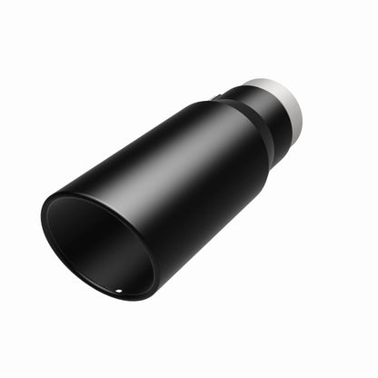 Magnaflow Tip Stainless Black Coated Single Wall Round Single Outlet 5in Dia 3.5in Inlet 14.5in L 35237 35237 360 Degree Image Set