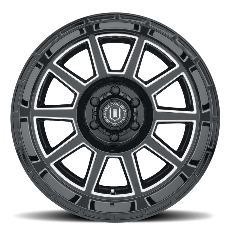 ICON Recoil 20x10 5x5 -24mm Offset 4.5in BS Gloss Black Milled Spokes Wheel 6220107345GBMW 6220107345GBMW Photo - Close Up