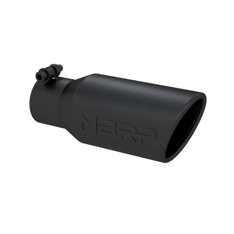 MBRP Tip, 4" O.D. Angled Rolled End 2 3/4" Inlet 10" Length,Black T5157BLK Photo - Primary