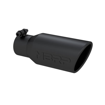 MBRP Tip, 4" O.D. Angled Rolled End 2 3/4" Inlet 10" Length,Black T5157BLK Photo - Primary
