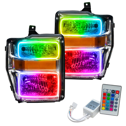 ORACLE Lighting Oracle 08-10 Ford F250 Pre-Assembled Halo Headlights Chrome Housing- ColorSHIFT w/Simple Controller 7189-504 7189-504 Photo - Primary