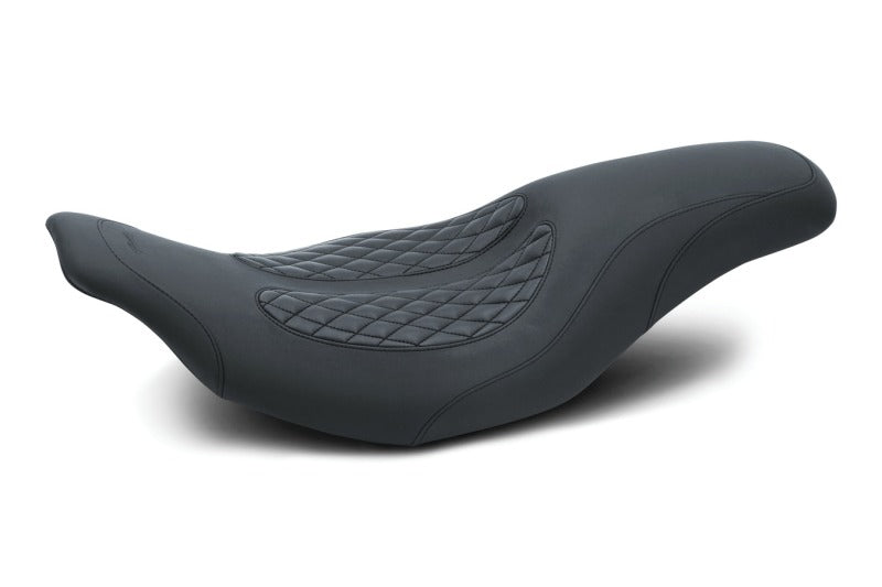 Mustang Motorcycle Mustang 97-07 Harley Electra Glide, Rd Glide Fastback 1PC Seat w/ Diamond Stitch - Black 76983 76983 Photo - Primary