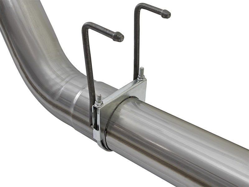 aFe Large Bore-HD 5in 409 Stainless Steel DPF-Back Exhaust System w/Black 49-43090-B Photo - Unmounted