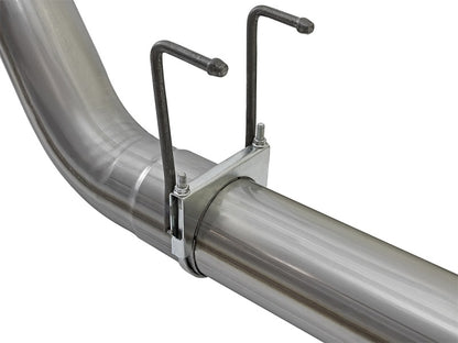 aFe Large Bore-HD 5in 409 Stainless Steel DPF-Back Exhaust System w/Black 49-43090-B Photo - Unmounted