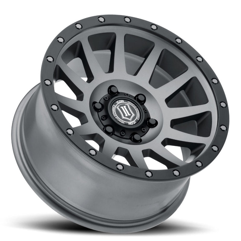 ICON Compression 17x8.5 5x5 -6mm Offset 4.5in BS 71.5mm Bore Titanium Wheel 2017857345TT 2017857345TT Photo - Unmounted