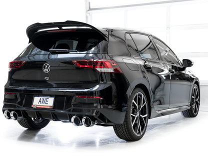 AWE Tuning AWE MK8 Volkswagen Golf R 3in Track Edition Quad Exhaust - Chrome Silver Tips 3020-42658 3020-42658 Photo - Mounted