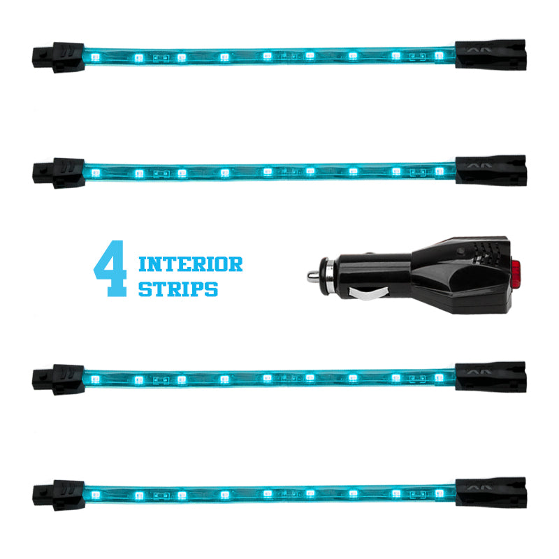 XKGLOW XK Glow Strip Single Color XKGLOW UnderglowLED Accent Light Car/Truck Kit Light Blue - 4x8In XK041004-AB XK041004-AB User 1