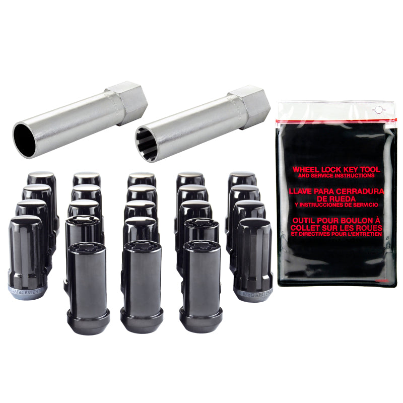 McGard SplineDrive Tuner 23-PC Jeep JL Install Kit w/Locks & Tool (Cone) M14X1.5 / 22m Hex - Black 65585BK 65585BK Photo - out of package