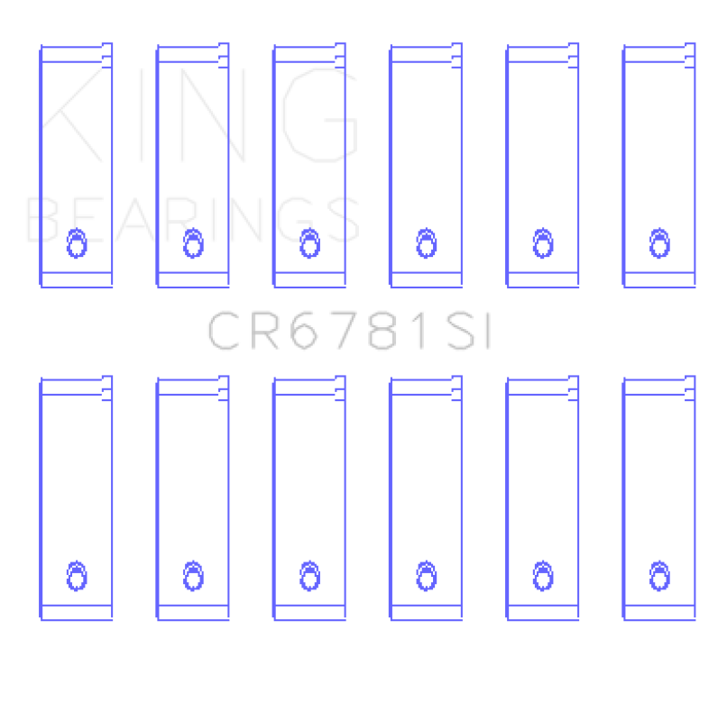 King Engine Bearings Chrysler 2.7L (Od+.002in) (Size +0.75mm) Connecting Rod Bearing Set CR6781SI0.75 CR6781SI0.75 Photo - Primary