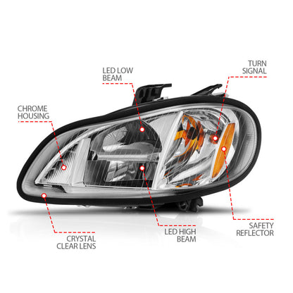 ANZO 2002-2014 Freightliner M2 LED Crystal Headlights Chrome Housing w/ Clear Lens (Pair) 131031 131031 User 3