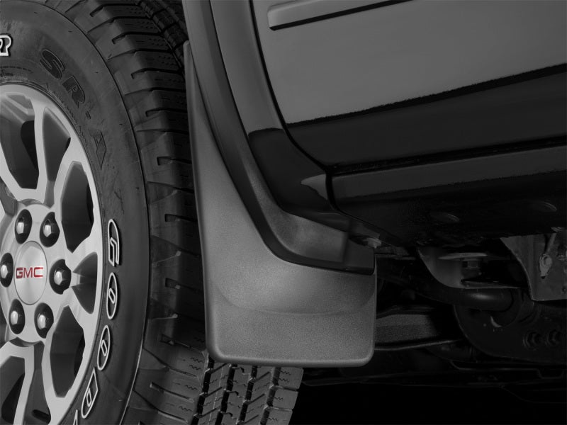 WeatherTech 14+ GMC Sierra/Sierra Denali No Drill Mudflaps - Black 110036 Photo - Mounted
