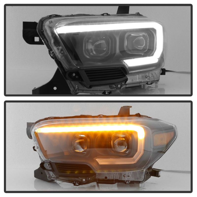 SPYDER xTune 16-18 Toyota Tacoma SR/SR5 DRL Proj Headlights w/Turn Signal - Blk (PRO-JH-TTA16-SR-BK) 9042997 9042997 Photo - Unmounted