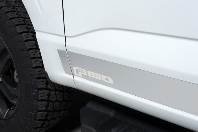 Putco 2021 Ford F-150 Reg Cab 8ft Long Box Ford Licensed SS Rocker Panels (4.25in Tall 10pcs) 9751470FD 9751470FD Photo - Primary