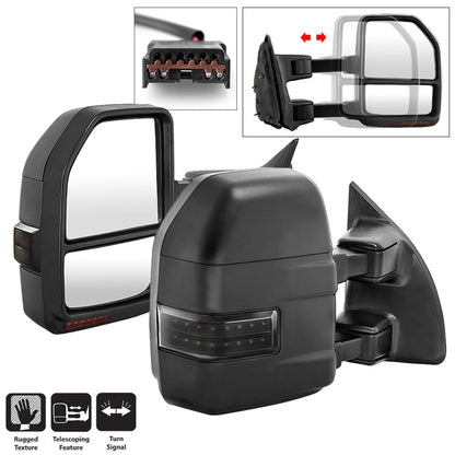 SPYDER xTune 99-07 Ford Super Duty LED Telescoping Manual Mirrors - Smk (Pair) (MIR-FDSD99S-G4-MA-RSM-SET) 9943140 9943140 Photo - Primary