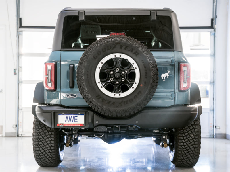 AWE Tuning 2021+ Ford Bronco 0FG Exhaust (No Tips) w/ Bash Guard 3015-21000 3015-21000 Photo - Mounted