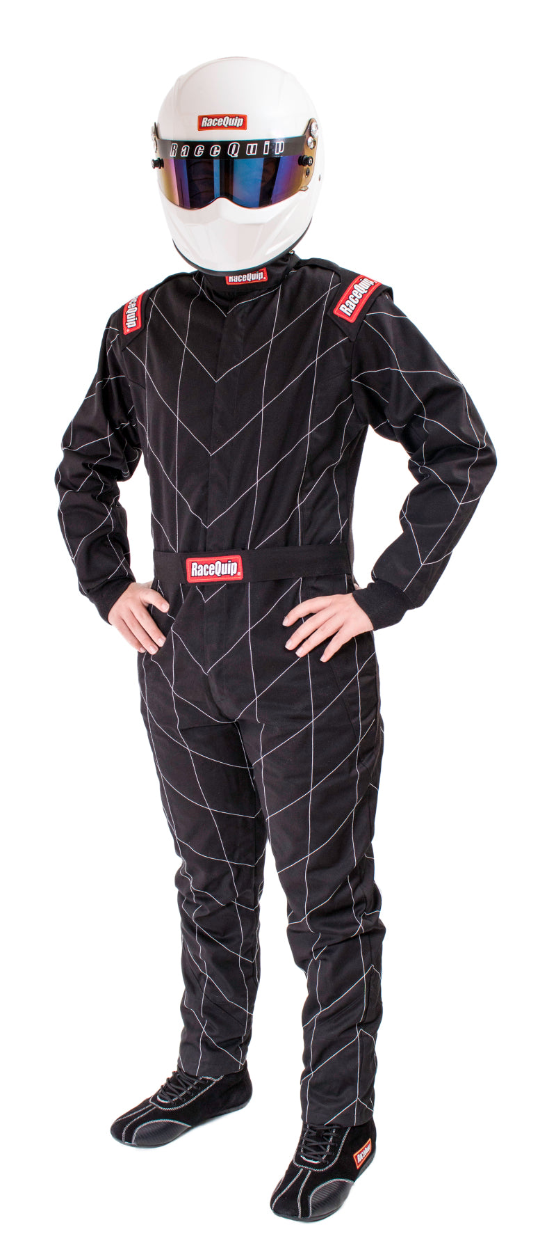 Racequip One Piece Single Layer Racing Driver Fire Suit; SFI 3.2A/ 1 ; Black 130906 Photo - Primary