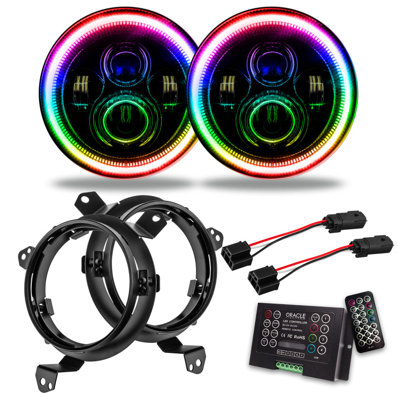 ORACLE Lighting Oracle Jeep Wrangler JL/Gladiator JT 7in. High Powered LED Headlights (Pair) - ColorSHIFT 2 5769J-333 5769J-333 Photo - Primary