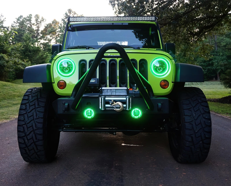 ORACLE Lighting Oracle 7in High Powered LED Headlights - Black Bezel - Green 5769-004 5769-004 Photo - lifestyle view