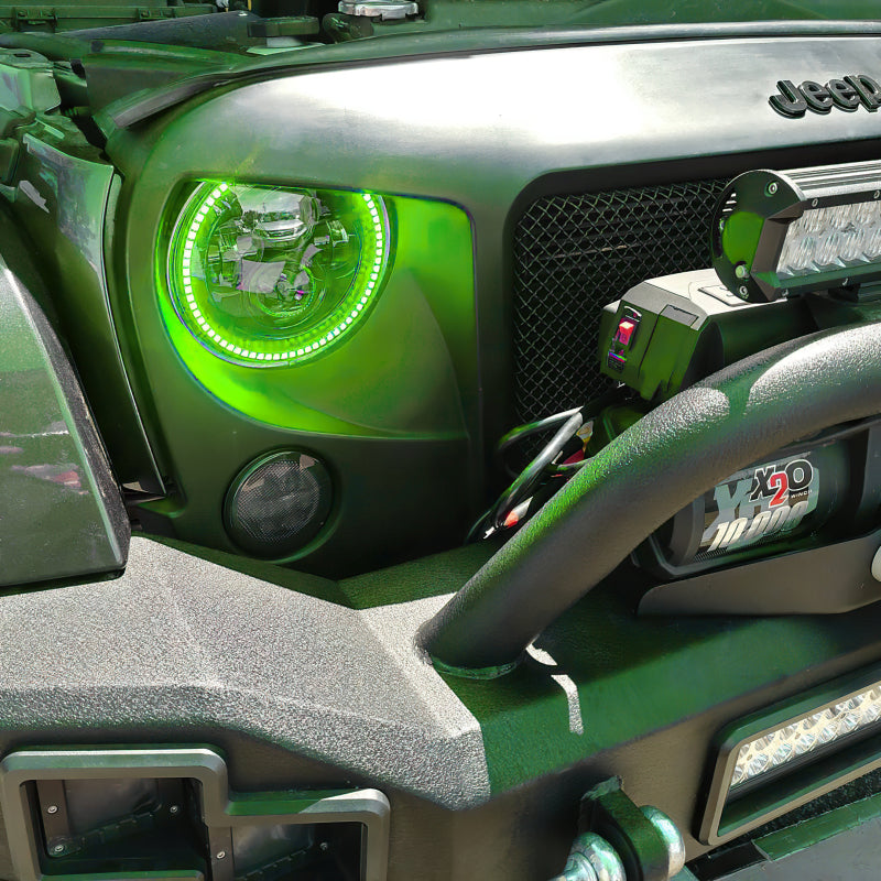 ORACLE Lighting Oracle 7in High Powered LED Headlights - Black Bezel - Green 5769-004 5769-004 Photo - lifestyle view