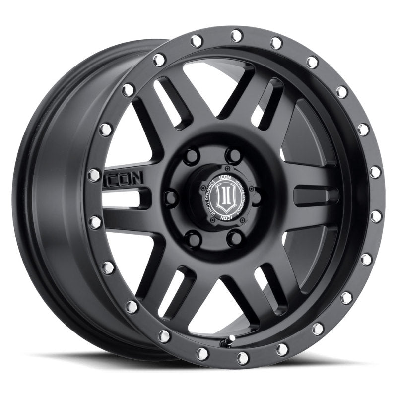 ICON Six Speed 17x8.5 6x5.5 25mm Offset 5.75in BS 108.1mm Bore Satin Black Wheel 1417858357SB 1417858357SB Photo - Primary