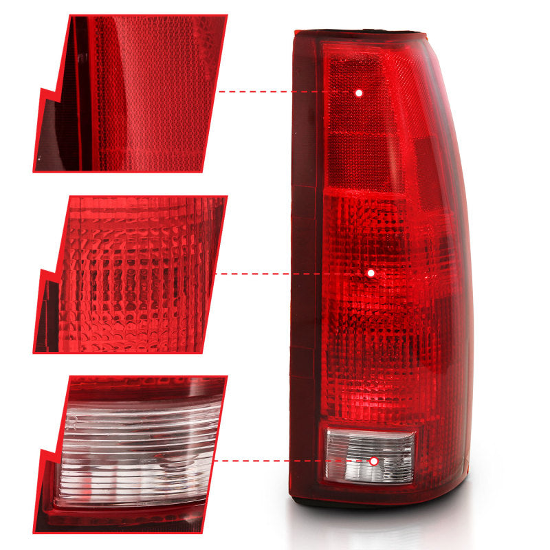 ANZO 1988-1999 Chevy C1500 Taillight Red/Clear Lens w/ Circuit Boardá(OE Replacement) 311300 311300 Photo - Unmounted